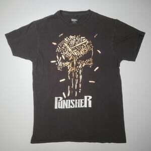 Vintage y2k Marvel Comics The Punisher Bullet Casings Guns Skull Logo Mens M